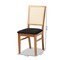 Baxton Studio Idris Mid-Century Black Fabric Upholstered and Oak brown Finished 2-Piece Rattan Dining Chair Set PR 199-2PC-12163-ZORO - alternate 5